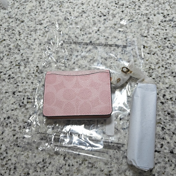 Coach Mini Wallet On A Chain In Signature Canvas With Charms (Powder pink) - Picture 4 of 12